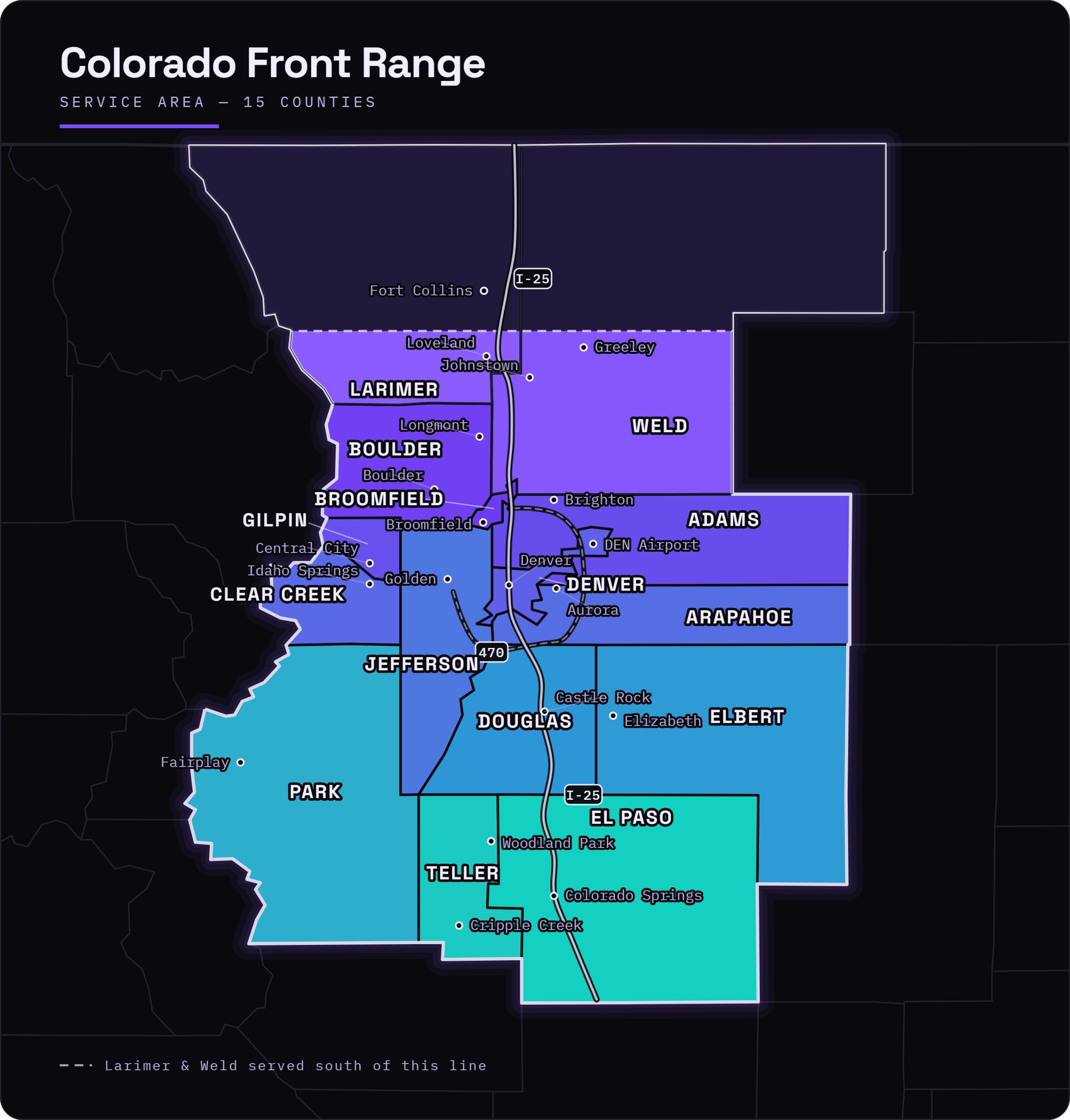 Front Range service area map — Michael Rush